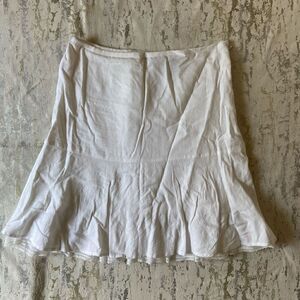 White Linen Ruffle tennis Skirt Y2K